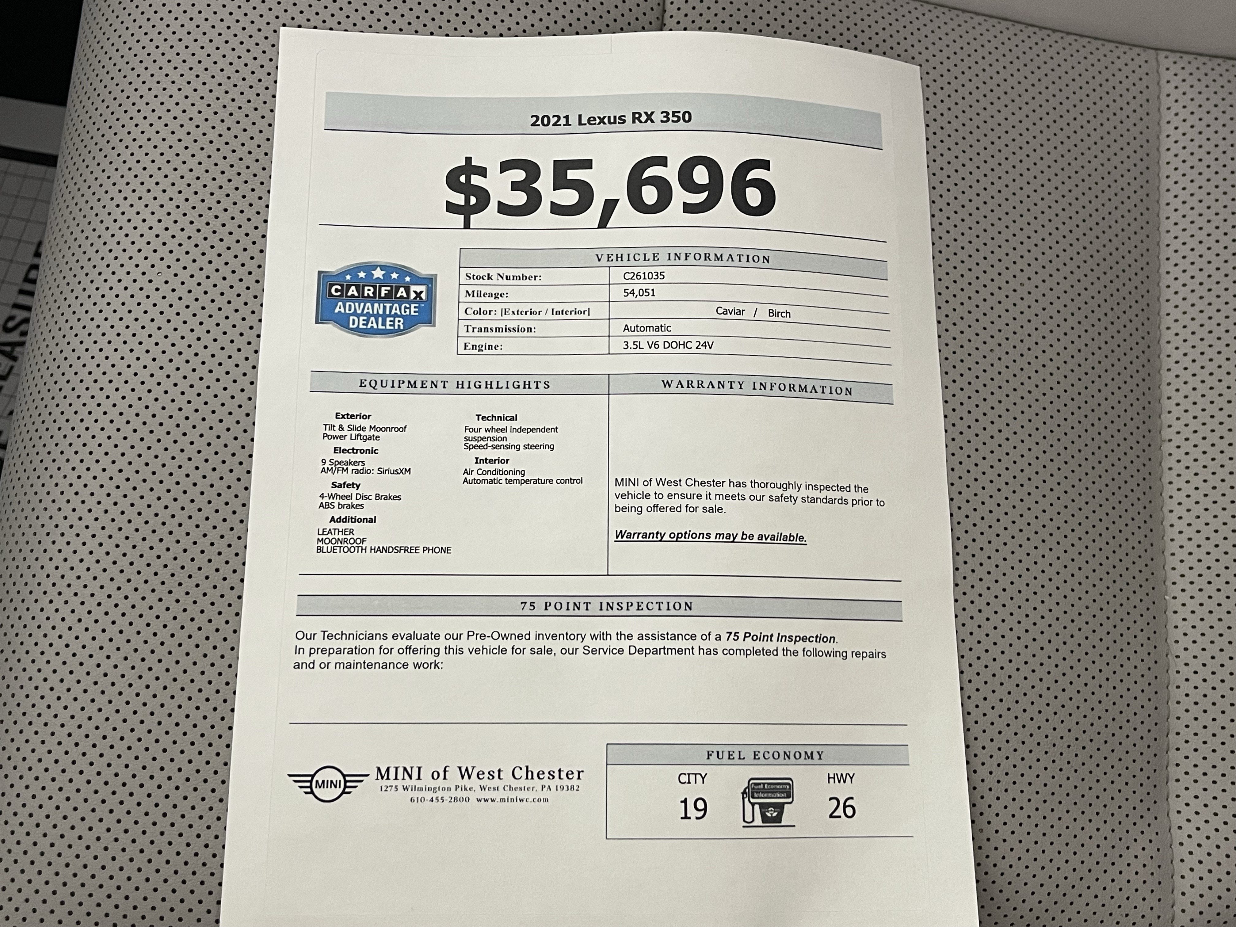 Used 2021 Lexus RX 350 AWD w/ Premium Package image 18