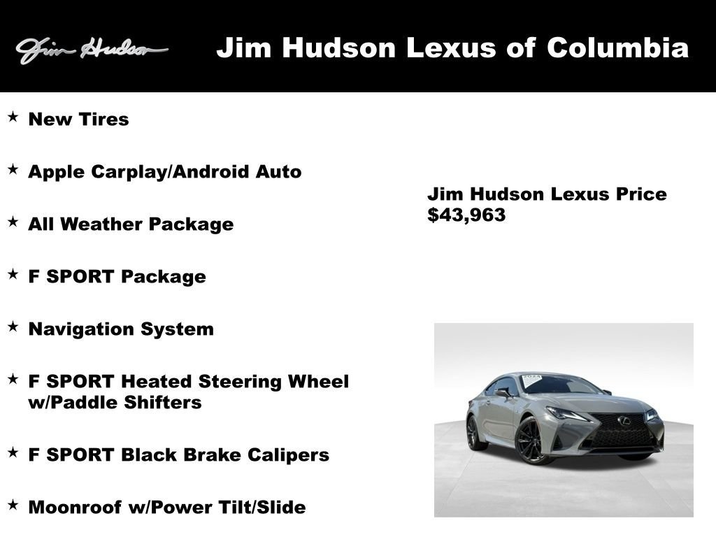 Certified 2024 Lexus RC 300 F Sport w/ Navigation Package RWD image 4