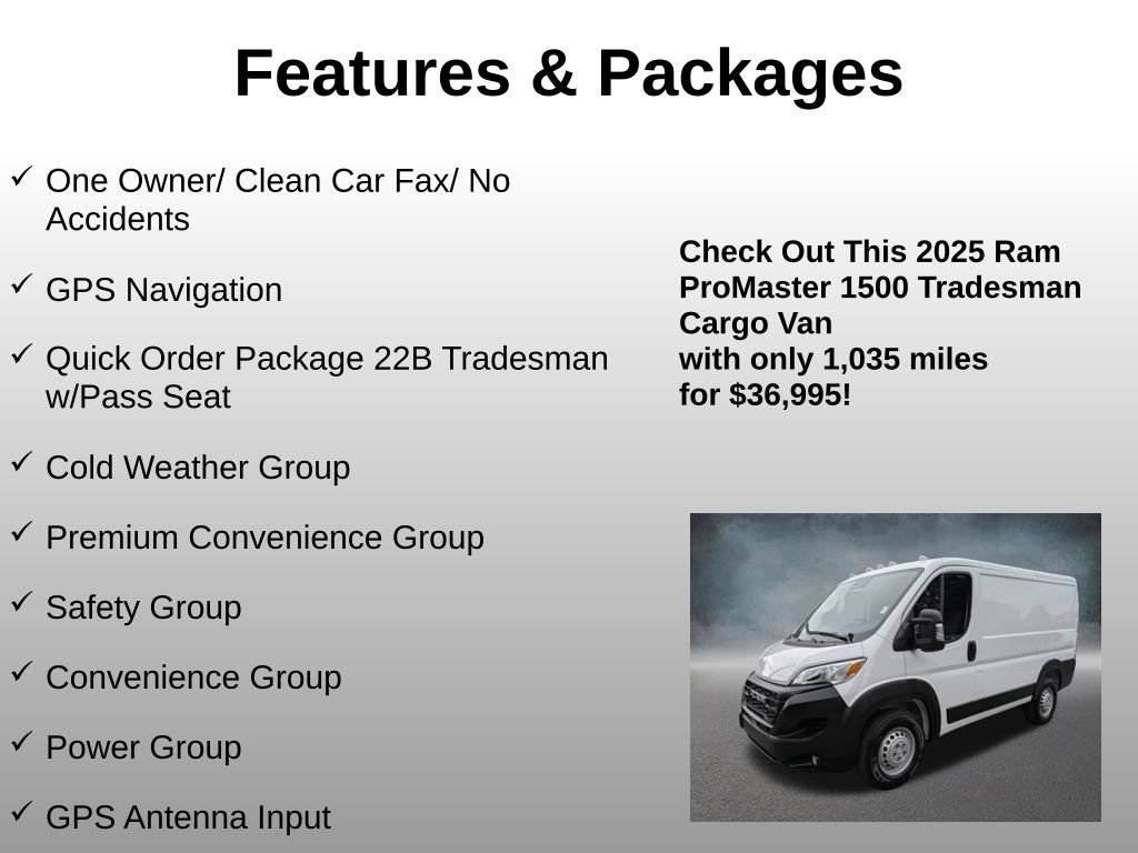 Used 2025 RAM ProMaster 1500 w/ Premium Convenience Group FWD image 4