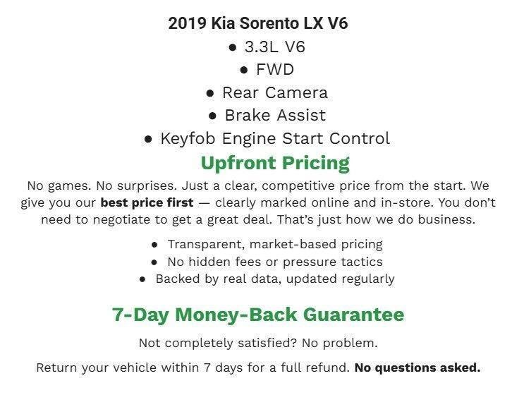Used 2019 Kia Sorento FWD V6 w/ LX V6 Convenience Package image 32