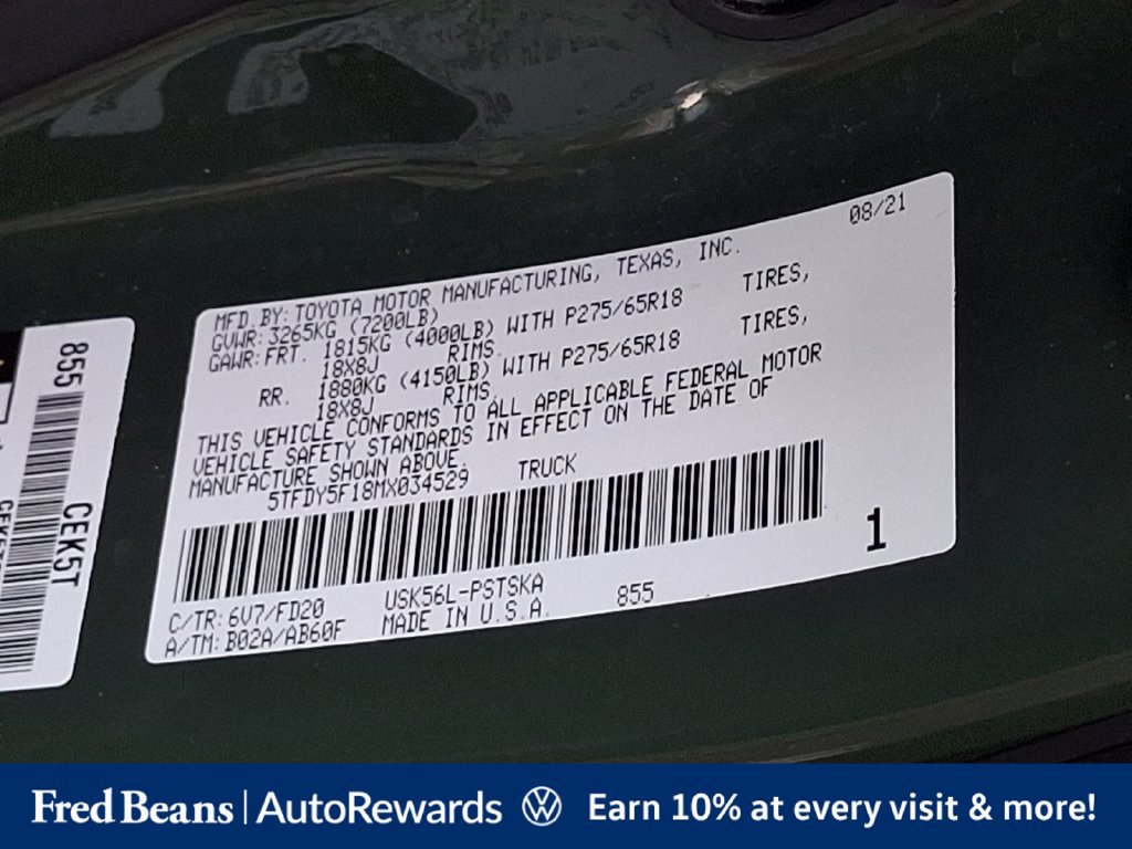 Used 2021 Toyota Tundra SR5 w/ Trail Edition AWD/4WD image 32