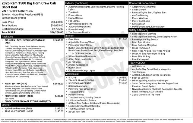New 2026 RAM 1500 Big Horn AWD/4WD image 2