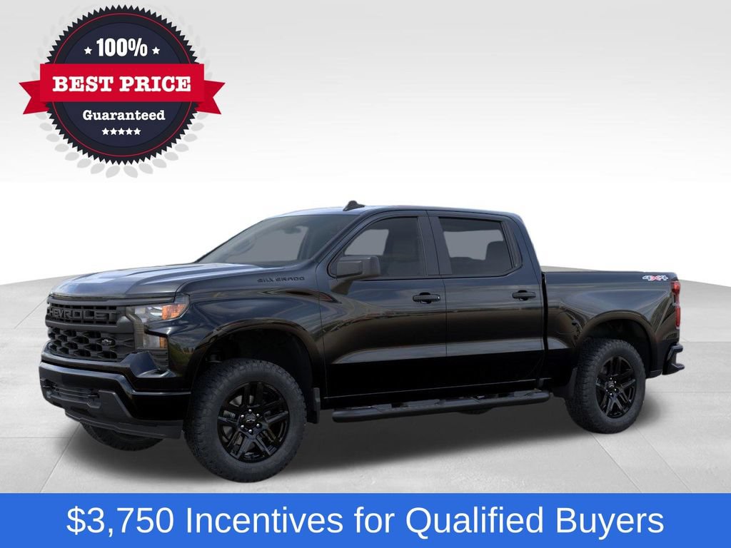 New 2026 Chevrolet Silverado 1500 Custom w/ Turbomax Blackout Package AWD/4WD image 2