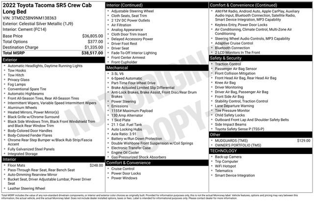 Certified 2022 Toyota Tacoma SR5 AWD/4WD image 30