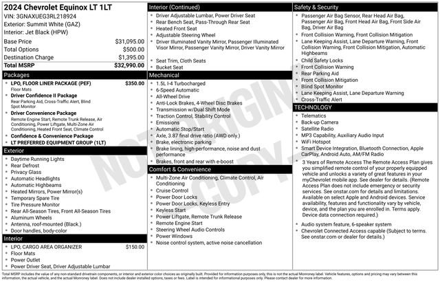 Used 2024 Chevrolet Equinox LT w/ LPO, Floor Liner Package AWD/4WD image 25