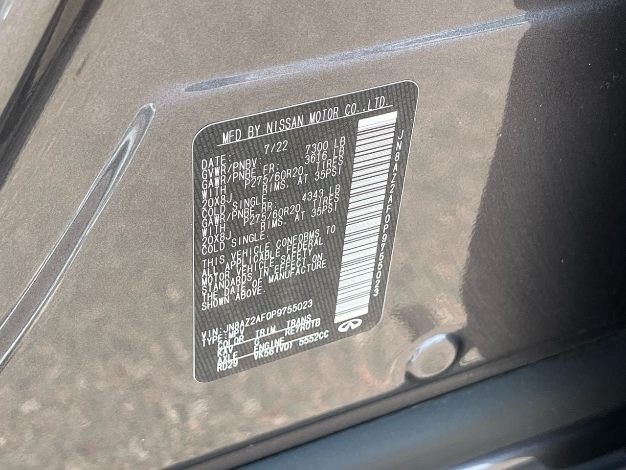 Certified 2023 INFINITI QX80 Luxe w/ All-Season Package RWD image 30