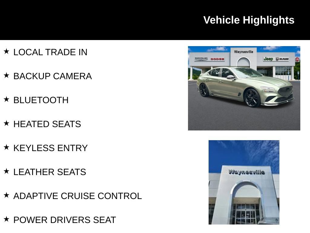 Used 2023 Genesis G70 3.3T w/ Sport Advanced Package RWD image 2