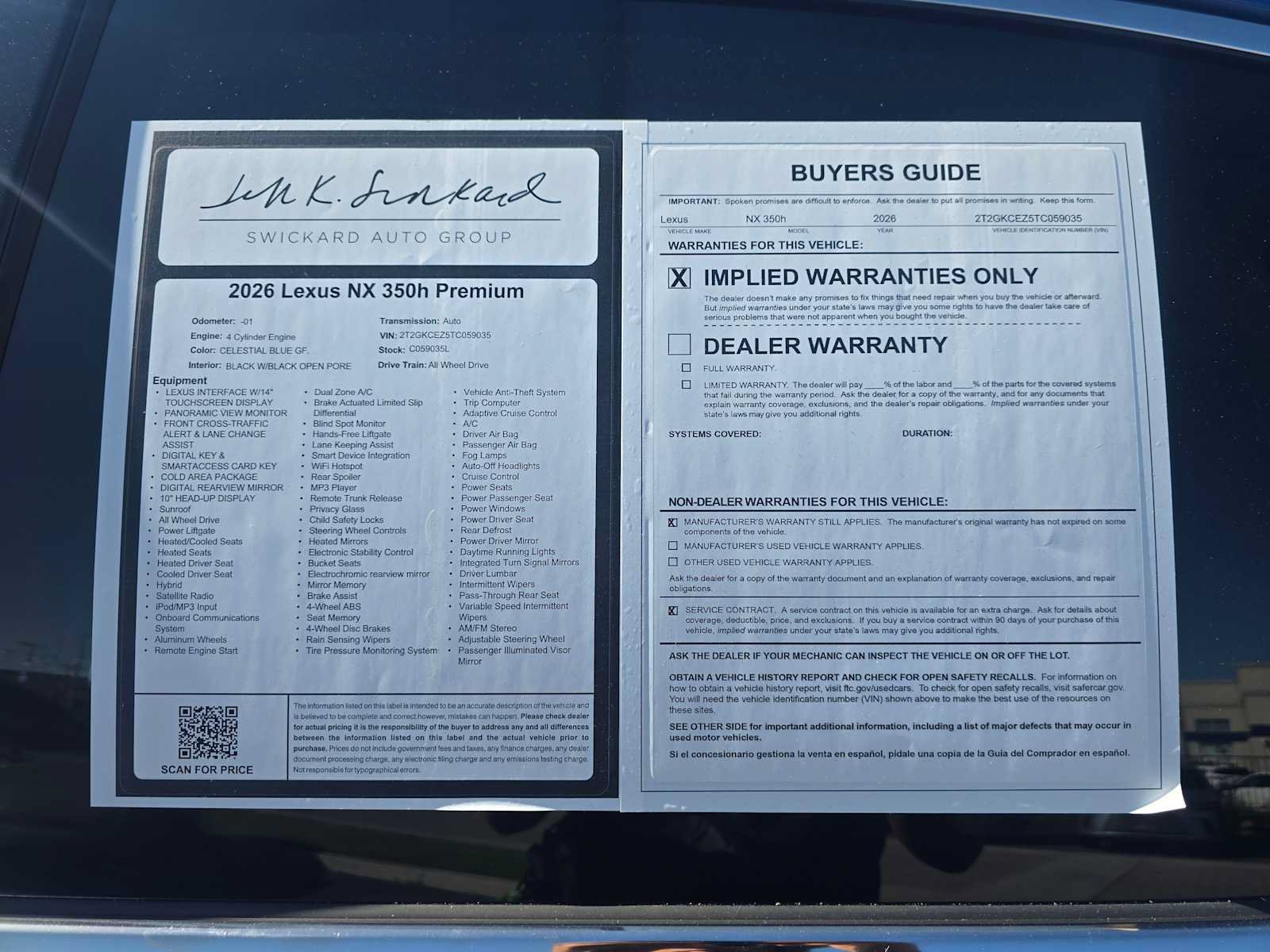 Used 2026 Lexus NX 350h AWD w/ Accessory Package (2T) image 16