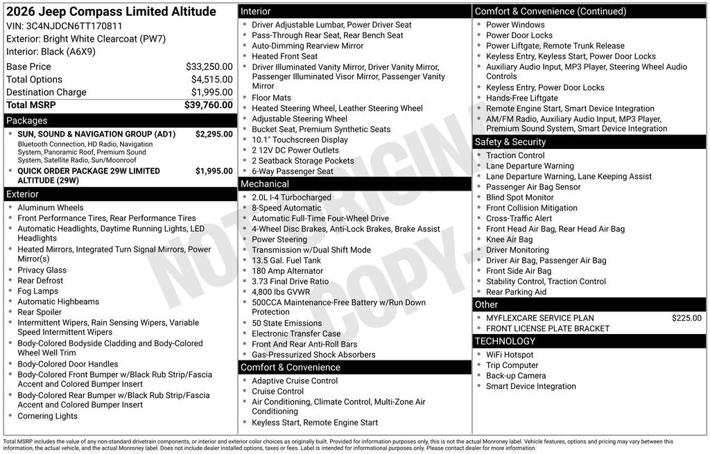New 2026 Jeep Compass Limited w/ Sun, Sound & Navigation Group image 6
