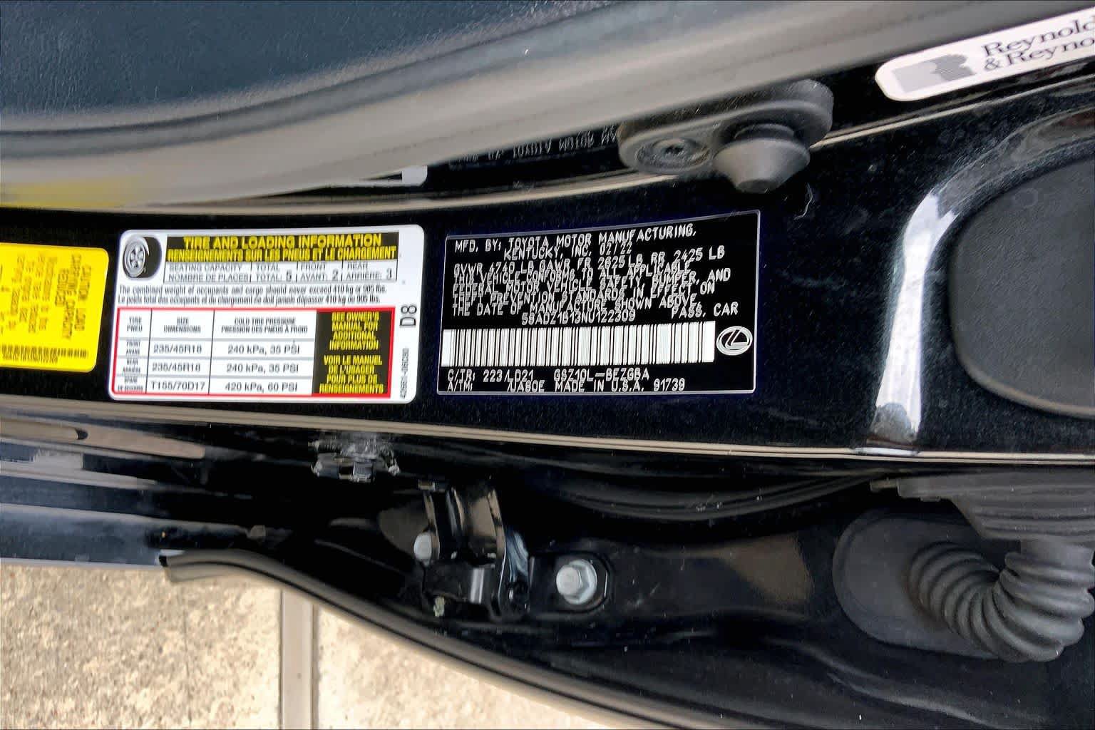 Used 2022 Lexus ES 350 w/ Premium Package FWD image 37