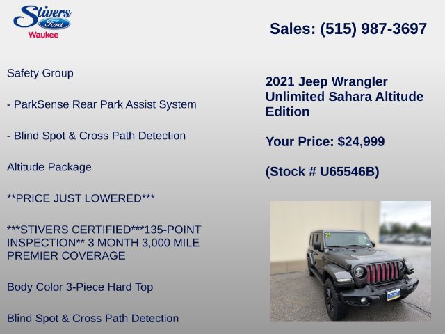 Used 2021 Jeep Wrangler Unlimited Sahara AWD/4WD image 22