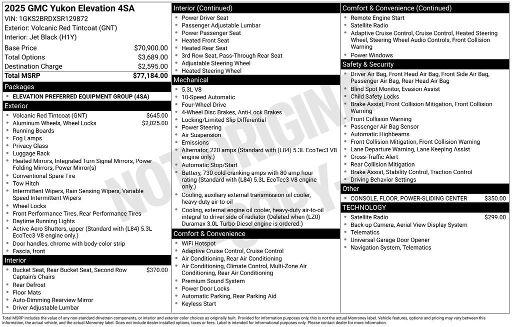 Used 2025 GMC Yukon Elevation image 6