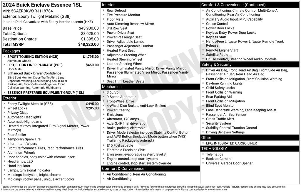 Used 2024 Buick Enclave Essence w/ Sport Touring Edition FWD image 41