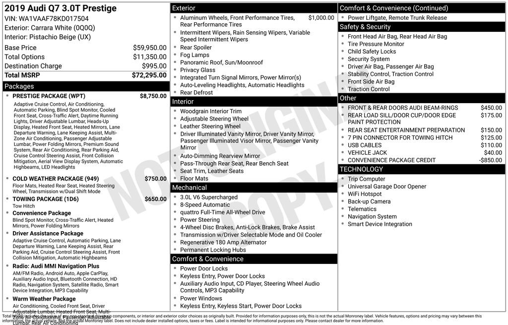 Used 2019 Audi Q7 3.0T Prestige w/ Prestige Package image 17