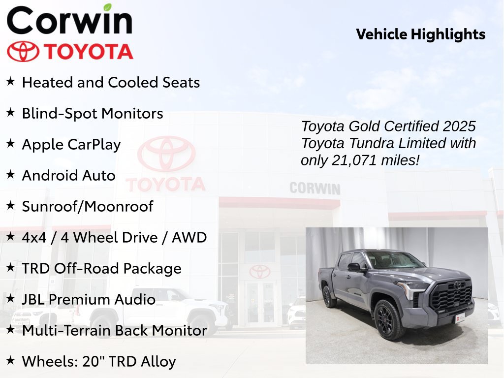 Certified 2025 Toyota Tundra Limited w/ TRD Off-Road Package AWD/4WD image 9
