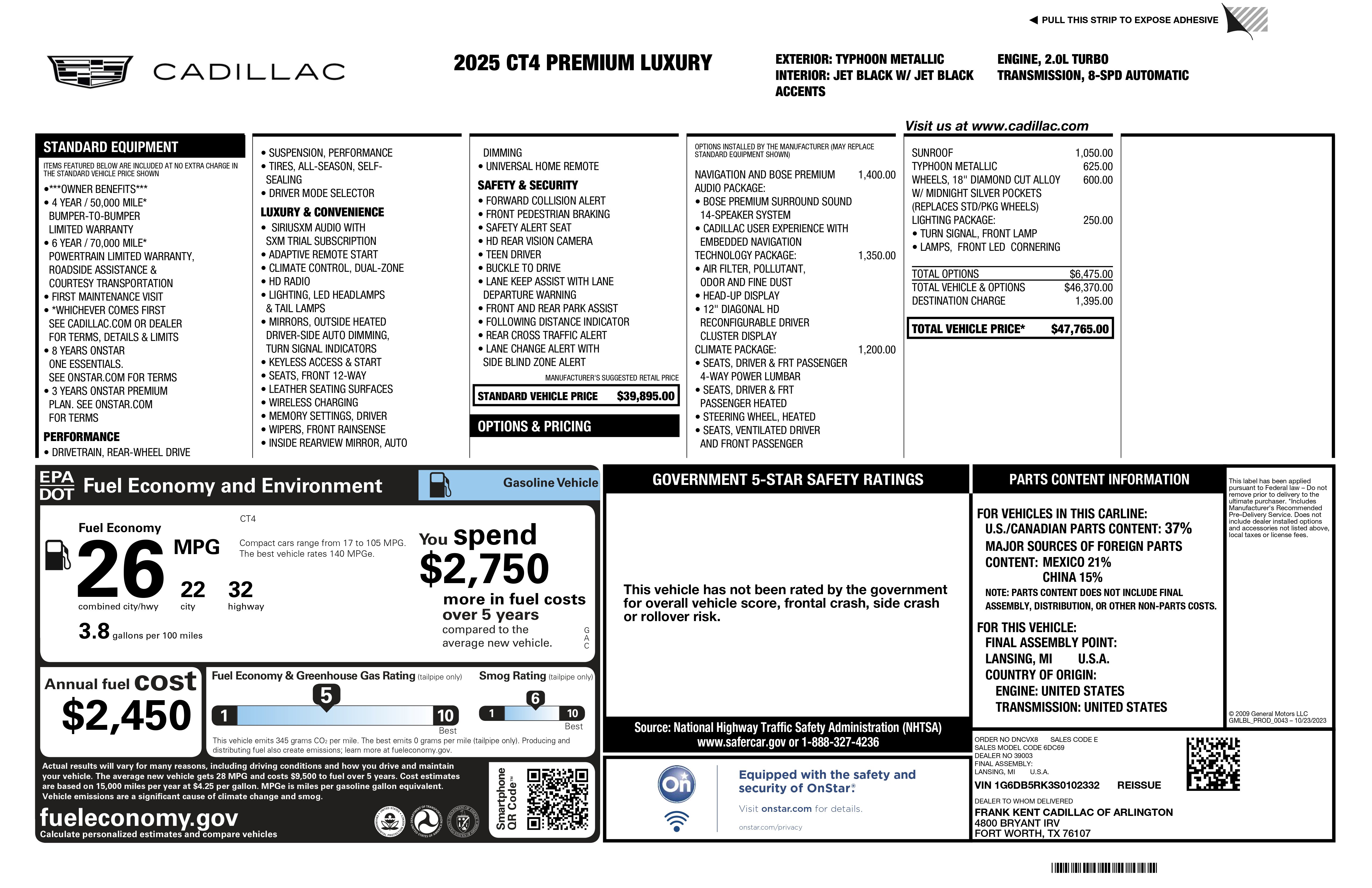 Used 2025 Cadillac CT4 Premium Luxury image 2