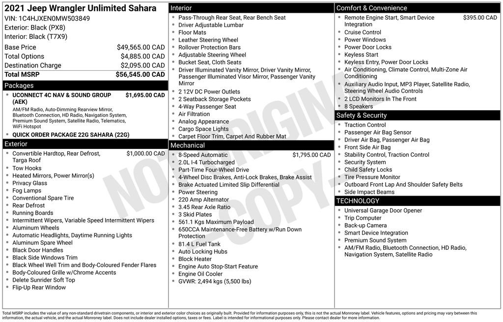 Used 2021 Jeep Wrangler Unlimited Sahara w/ Uconnect 4C Nav & Sound Group image 7