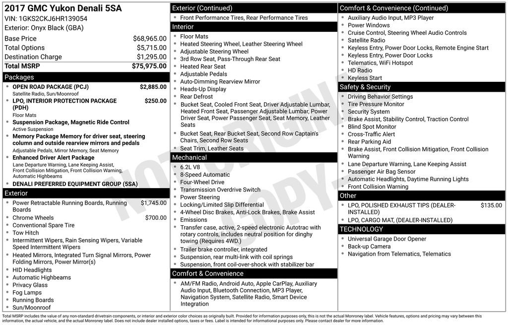 Used 2017 GMC Yukon Denali w/ Open Road Package image 7