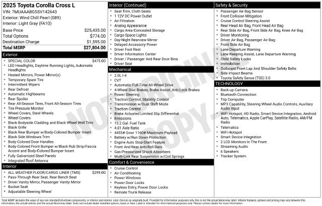 Certified 2025 Toyota Corolla Cross L AWD/4WD image 31