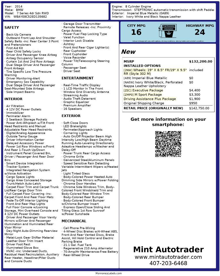 Used 2014 BMW 750Li RWD image 3