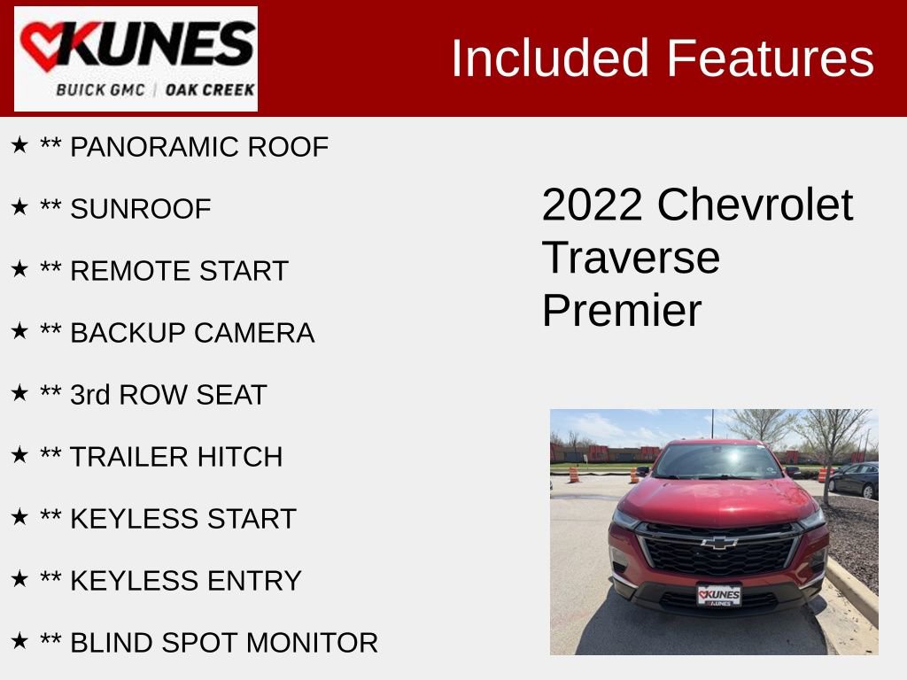 Used 2022 Chevrolet Traverse Premier w/ Redline Edition AWD/4WD image 2