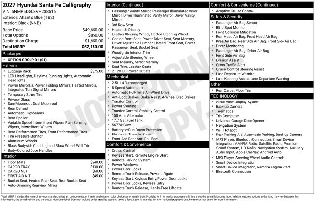 New 2027 Hyundai Santa Fe Calligraphy AWD/4WD image 27