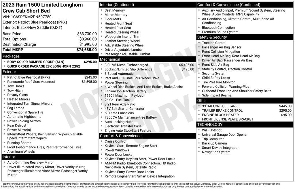 Used 2023 RAM 1500 Limited w/ Body Color Bumper Group AWD/4WD image 47