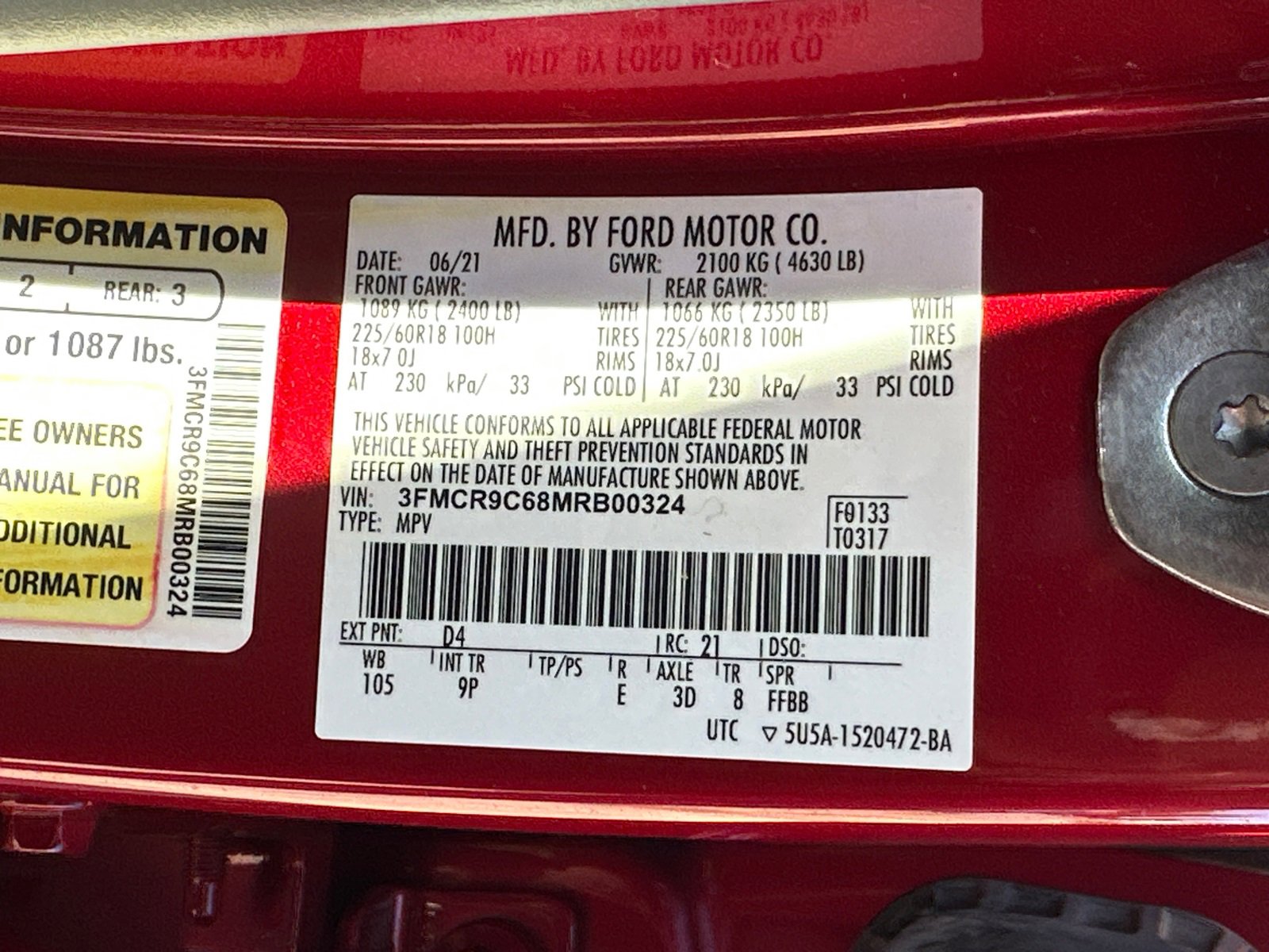 Used 2021 Ford Bronco Sport Outer Banks image 34