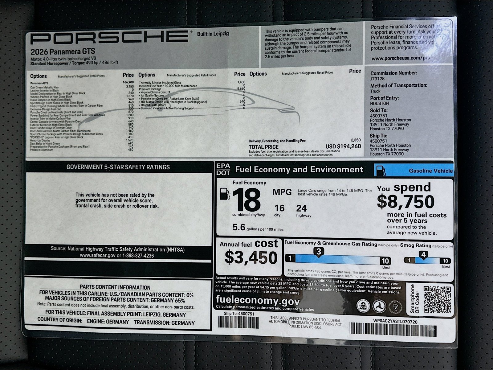 New 2026 Porsche Panamera GTS AWD/4WD image 46