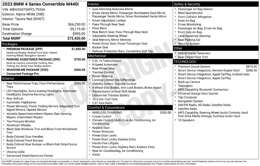 Certified 2023 BMW M440i Convertible w/ Premium Package RWD image 7