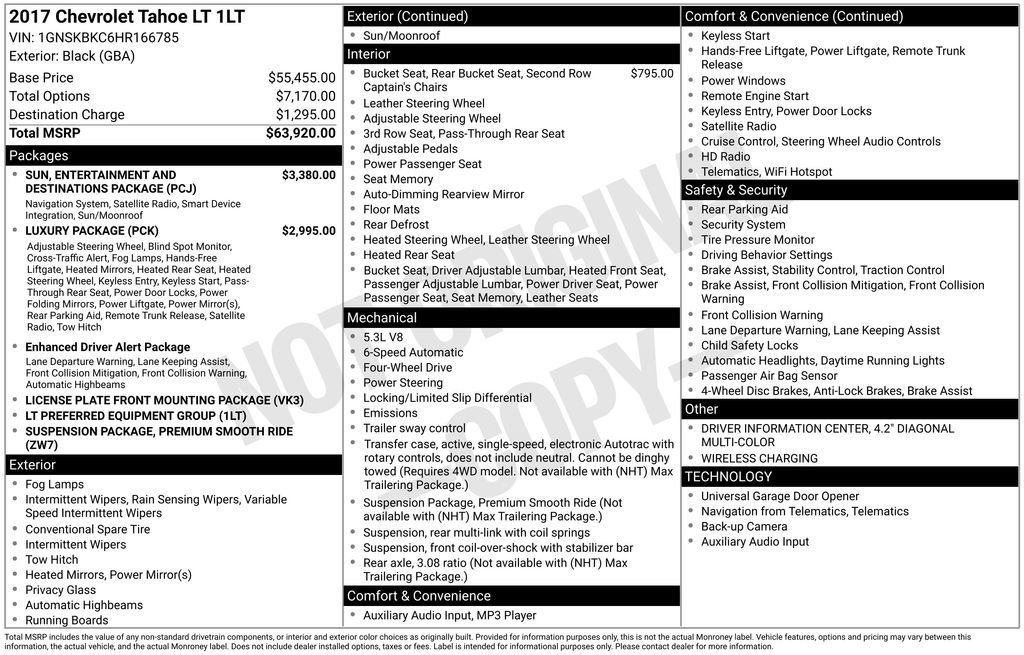 Used 2017 Chevrolet Tahoe LT AWD/4WD image 6