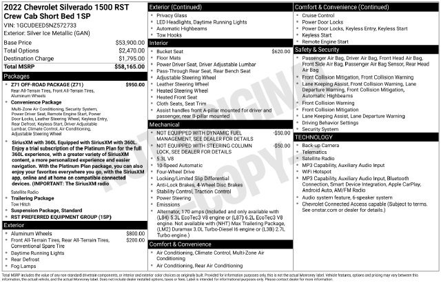 Used 2022 Chevrolet Silverado 1500 RST w/ Z71 Off-Road Package AWD/4WD image 33