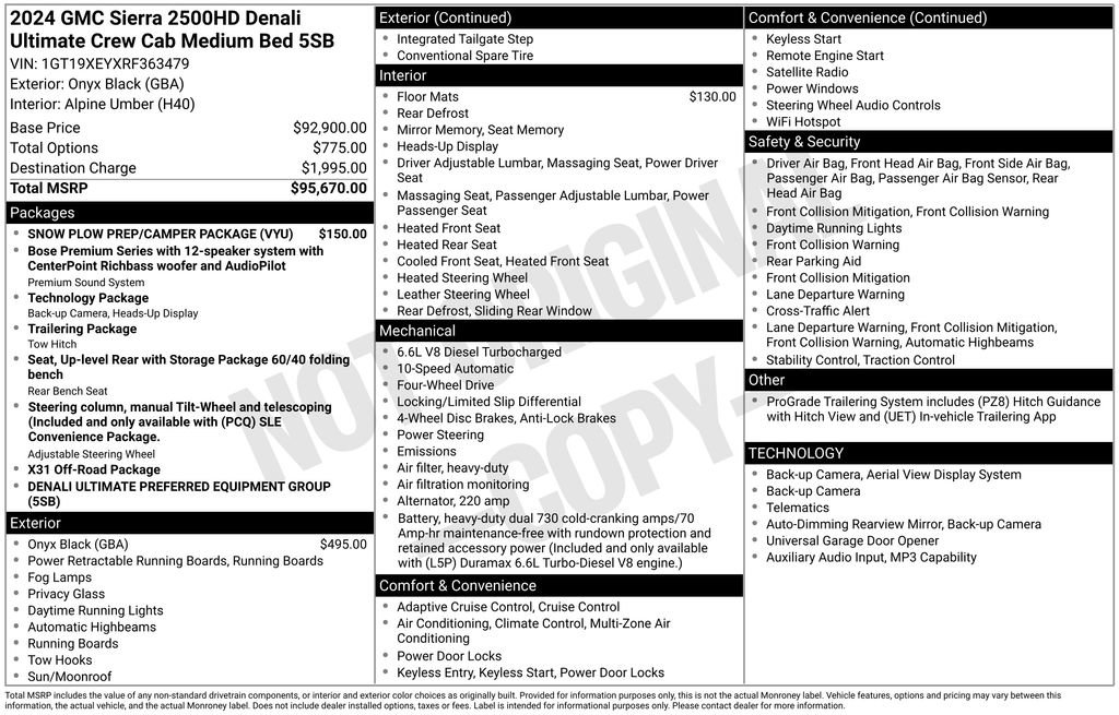 Used 2024 GMC Sierra 2500 Denali Ultimate w/ Snow Plow Prep/Camper Package AWD/4WD image 7