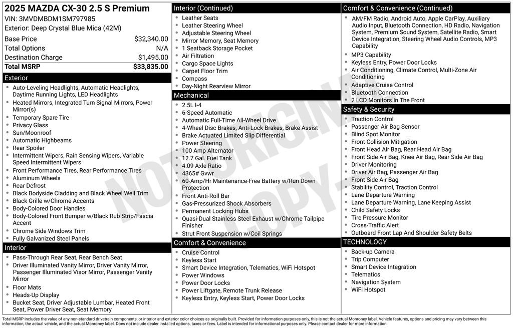 Certified 2025 MAZDA CX-30 AWD 2.5 S w/ Premium Package image 12