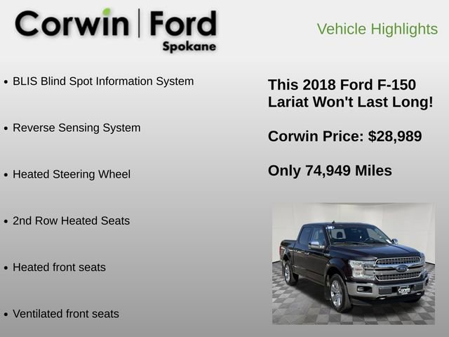 Used 2018 Ford F150 Lariat w/ Equipment Group 502A Luxury AWD/4WD image 24