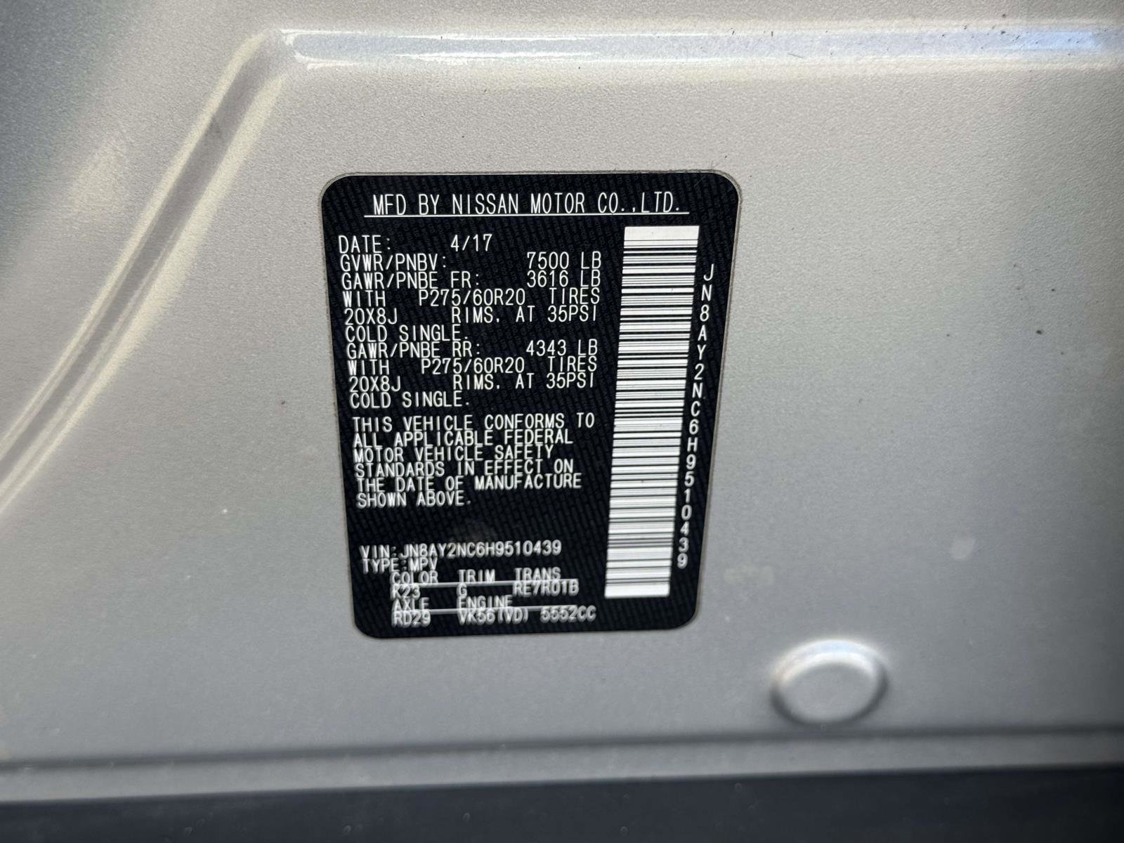 Used 2017 Nissan Armada SL w/ Moonroof Package image 16