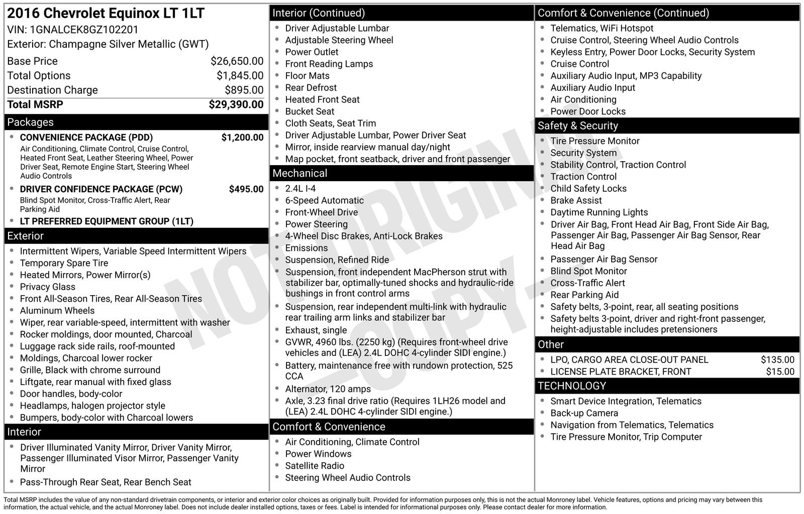 Used 2016 Chevrolet Equinox LT w/ Convenience Package FWD image 6