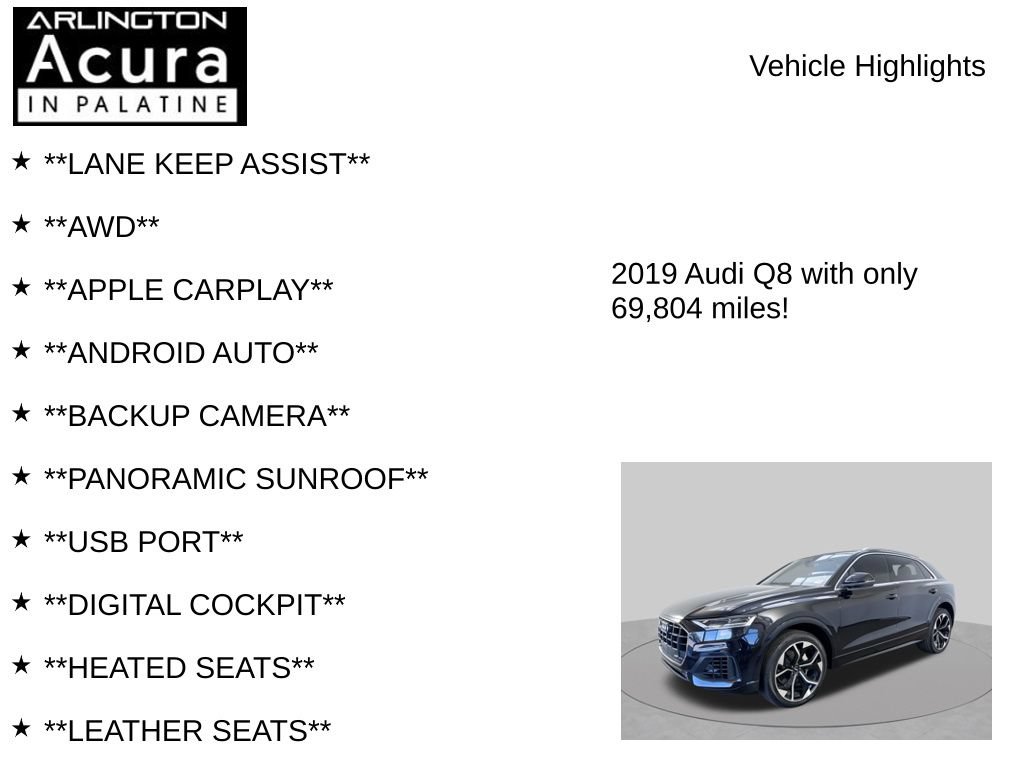Used 2019 Audi Q8 Premium w/ Convenience Package AWD/4WD image 8