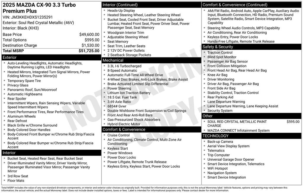 Certified 2025 MAZDA CX-90 3.3 Turbo w/ Premium Plus Pkg image 10
