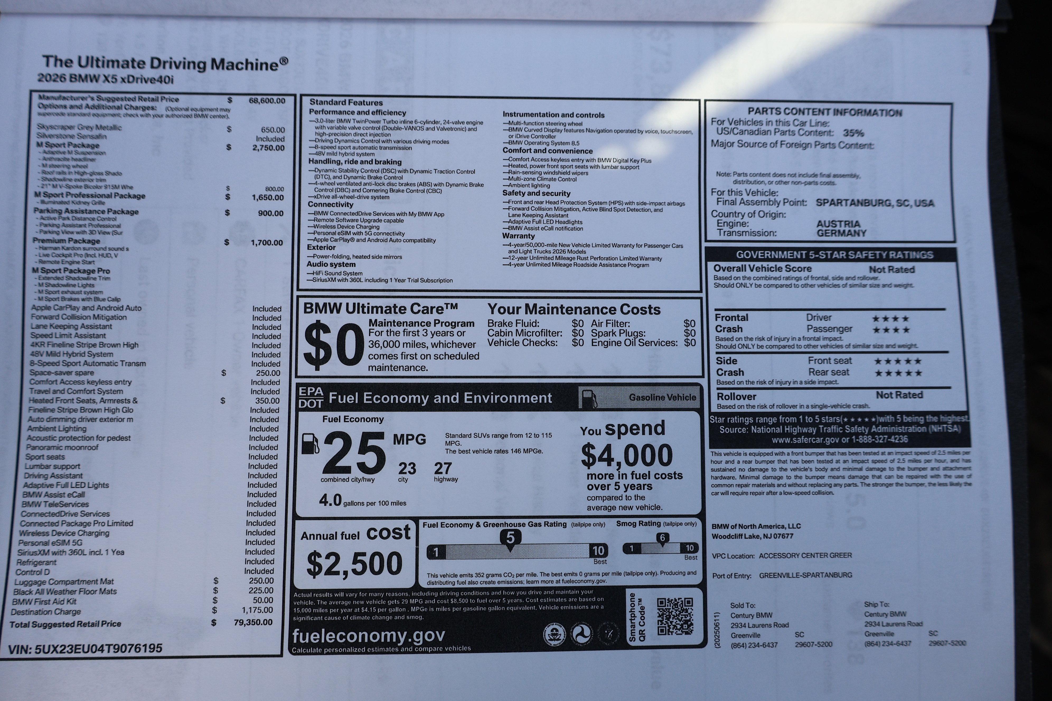 Used 2026 BMW X5 xDrive40i w/ M Sport Package image 43