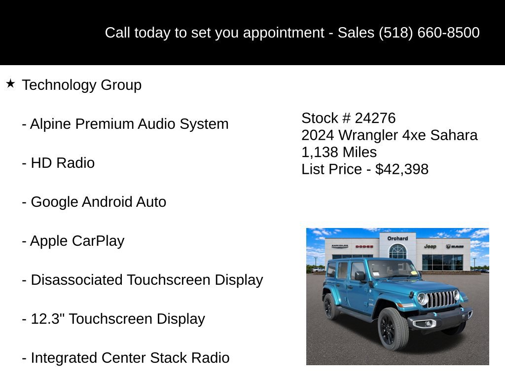New 2024 Jeep Wrangler Unlimited Sahara w/ Technology Group AWD/4WD image 10