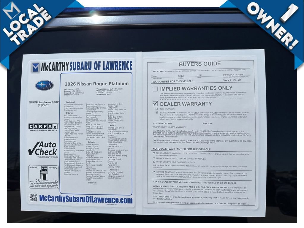 Used 2026 Nissan Rogue Platinum w/ Platinum Premium Package AWD/4WD image 8