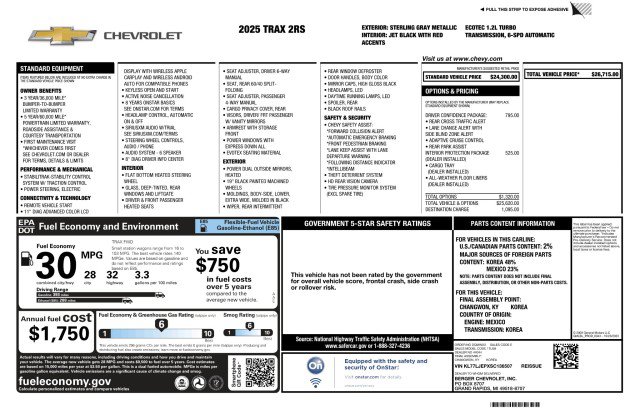 Used 2025 Chevrolet Trax RS w/ Driver Confidence Package FWD image 3