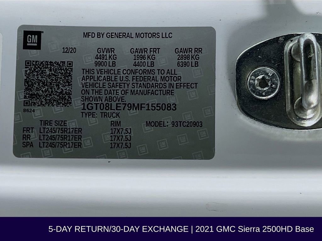 Used 2021 GMC Sierra 2500 2WD Regular Cab w/ Fleet Convenience Package image 32