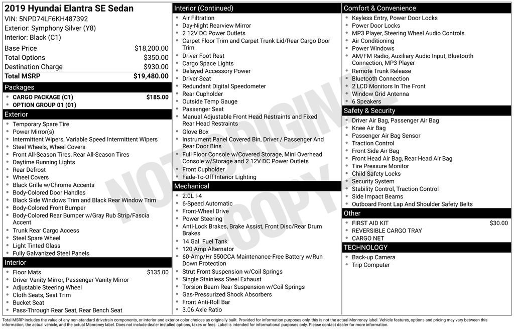 Used 2019 Hyundai Elantra SE w/ Cargo Package image 37