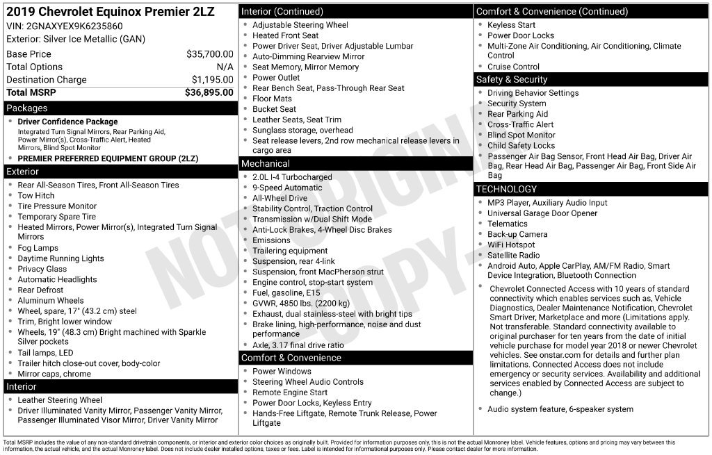 Used 2019 Chevrolet Equinox Premier AWD/4WD image 41