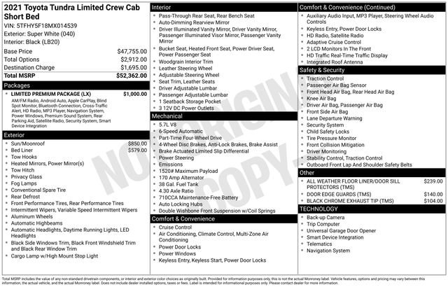 Used 2021 Toyota Tundra Limited w/ Limited Premium Package image 38