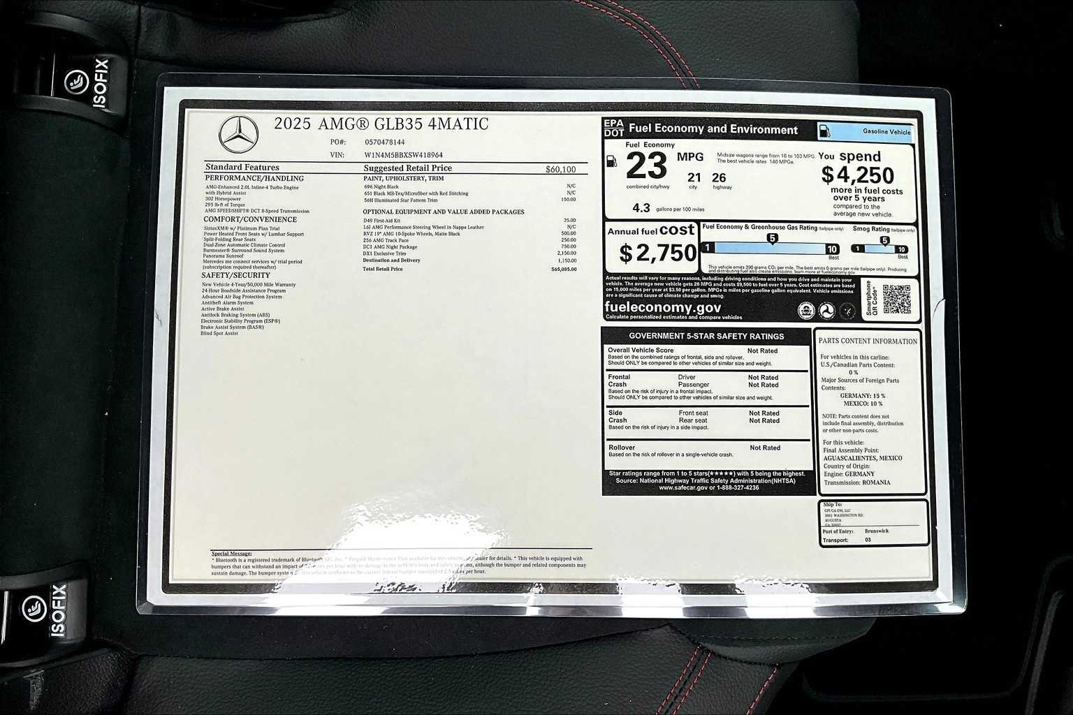 Used 2025 Mercedes-Benz GLB 35 AMG 4MATIC image 18