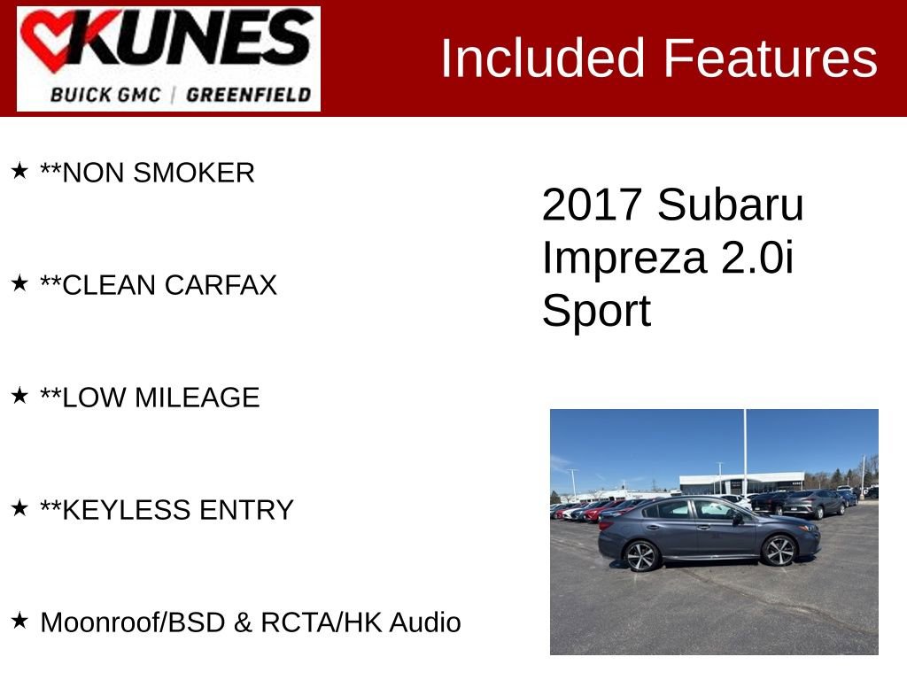 Used 2017 Subaru Impreza 2.0i Sport w/ Popular Package #5 image 3