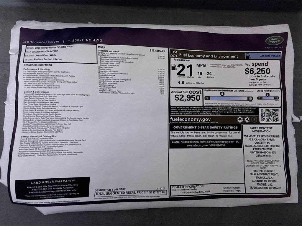 New 2026 Land Rover Range Rover SE image 9
